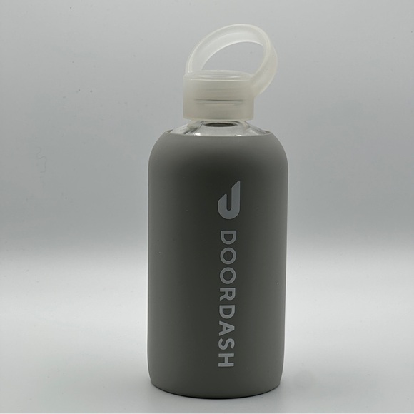 bkr DoorDash Gray Sleeve Little Glass Bottle 500ml 16oz - Picture 1 of 10